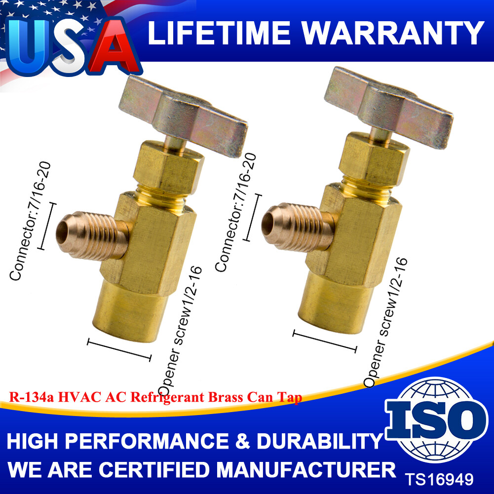 Can A/C Tap Valve Opener Recharge Hose Adapter Self-Sealing Refrigeration