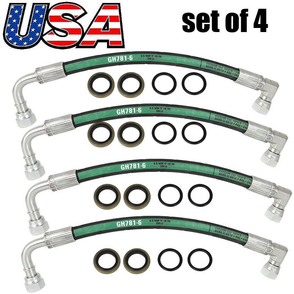 AW29374 4PCS Replacement Xtreme-Duty Hydraulic Hose Kit For John Deere Loader US