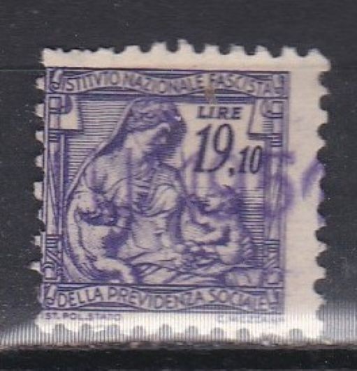 ITALY 1943 - stamp stamp inps lire 19.10
