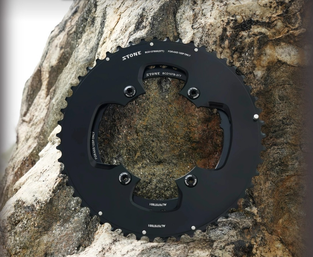 Stone BCD107 Double Chainring for Sram Force ETAP AXS 12 Speed Flattop Chain