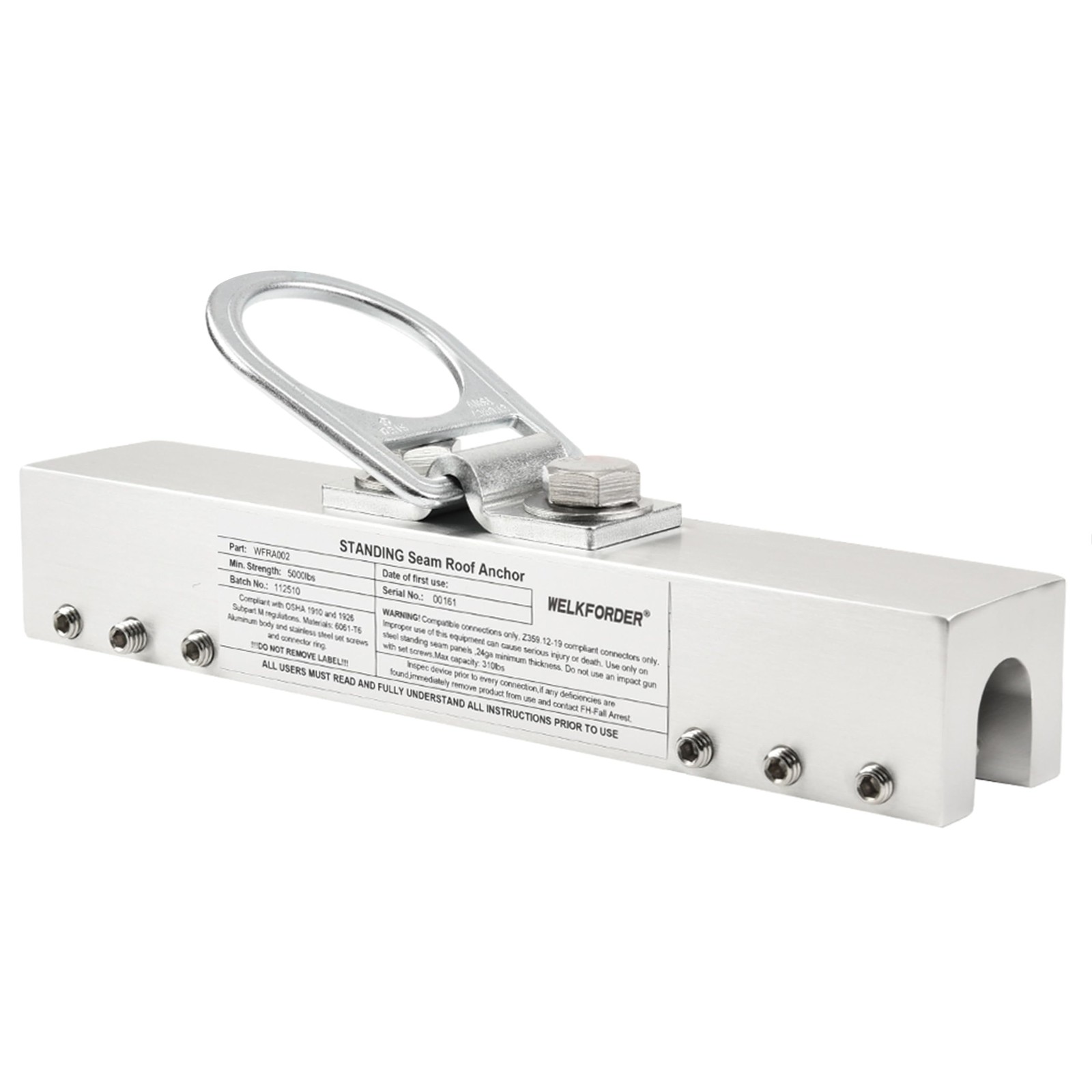 WELKFORDER Standing Seam Roof Anchor Clamp with Dring mount Aluminum Alloy Fa...