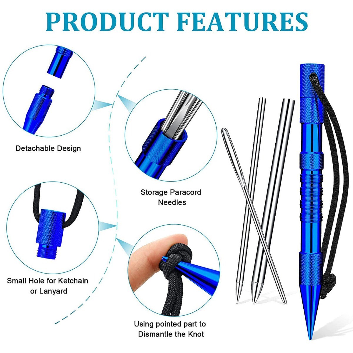 12 Pieces Paracord Tools Fid Needle Set Home Kitchen Durable Multipurpose