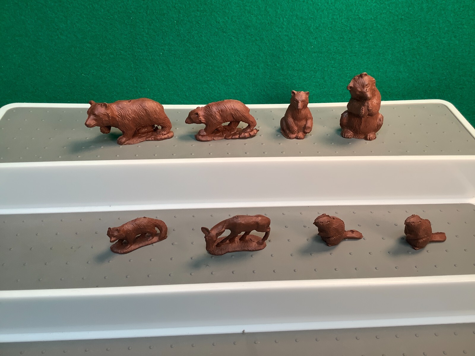 Vintage Auburn Rubber Wild Animal Wildlife Lot of 8 Redish Brown