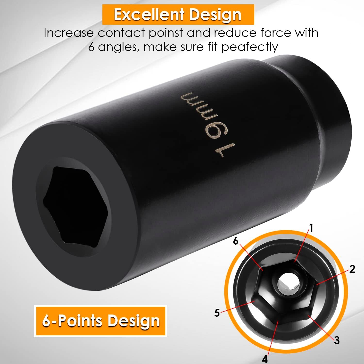 77080 Harmonic Balancer Socket Tool 19mm for Honda Engines - Use with 1/2" Drive