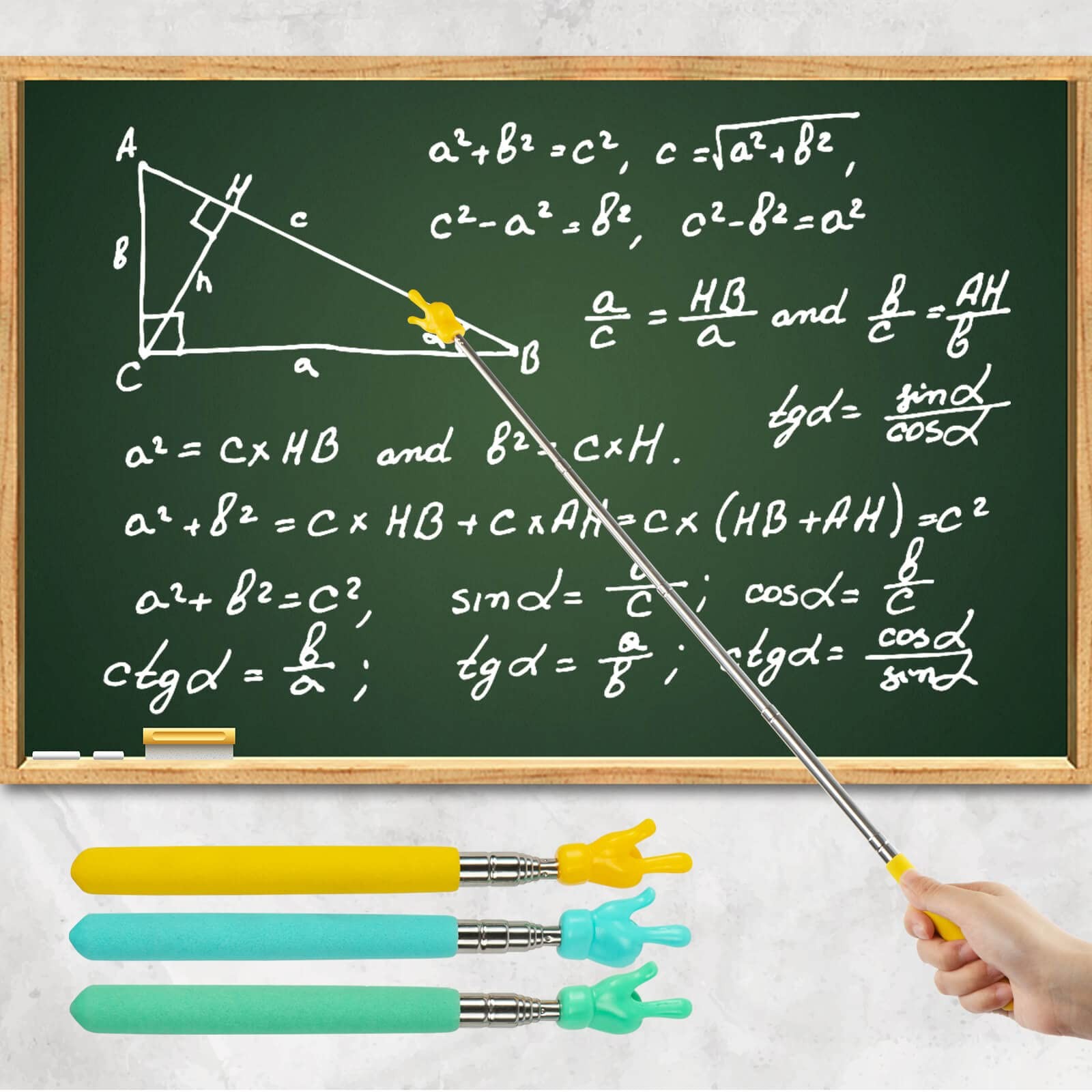 Retractable Finger Pointer Stick for Classroom: Extendable Telescopic...