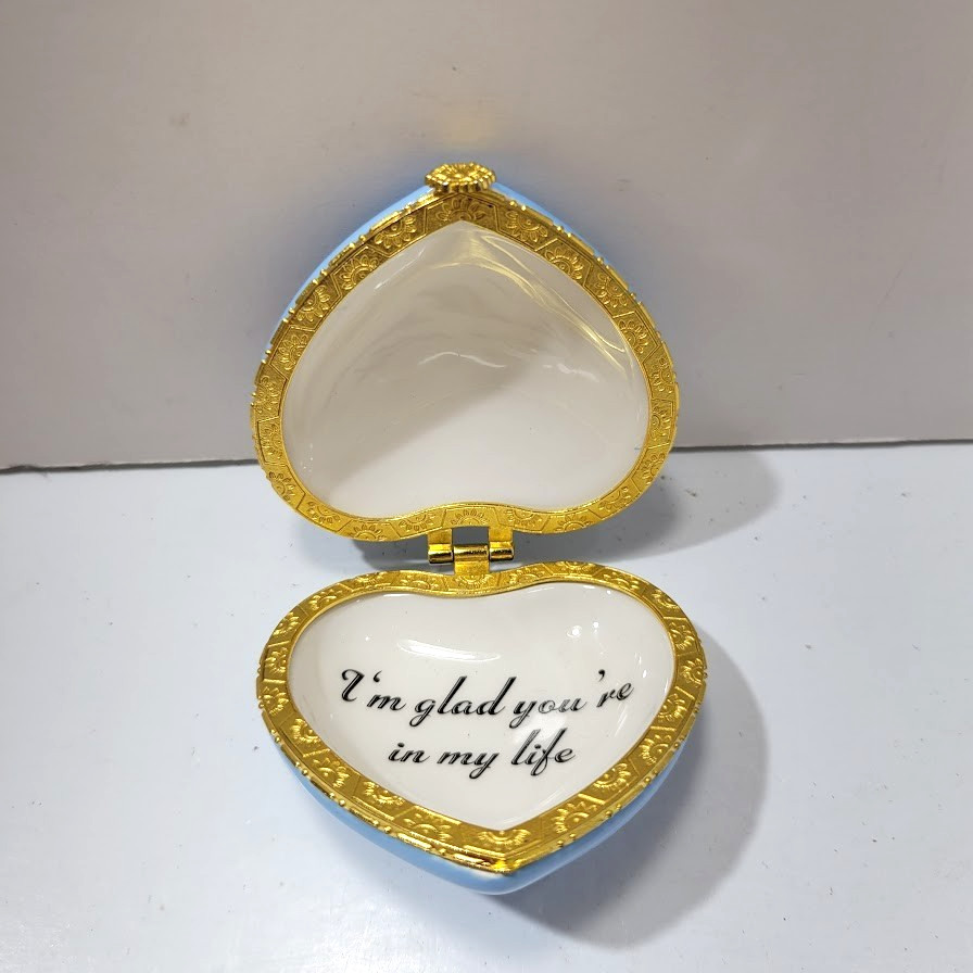 Vintage Dear Friend Heart Porcelain Trinket Box