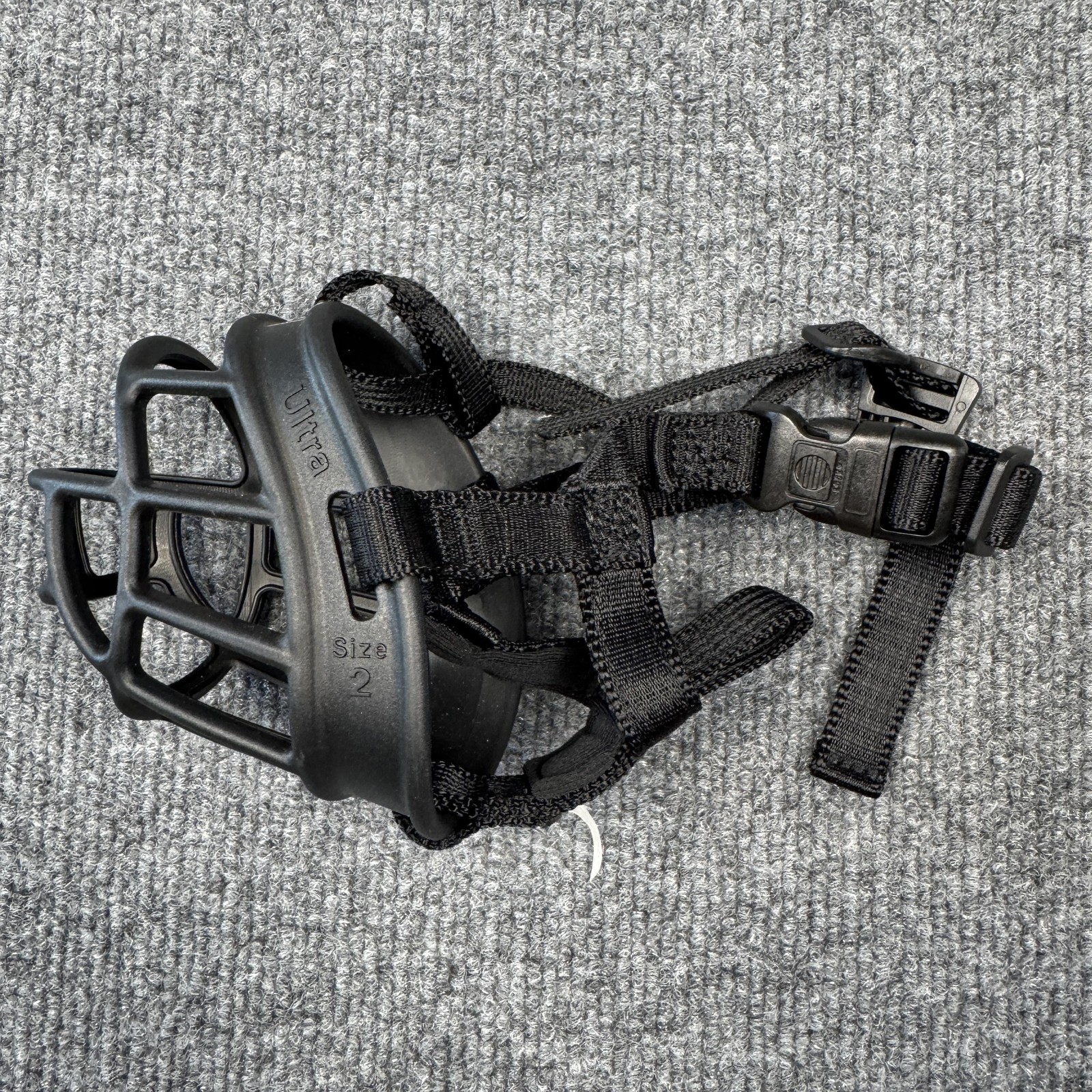 Baskerville Ultra Dog Muzzle Size 2 Black Rubber Basket Adjustable Straps Pet