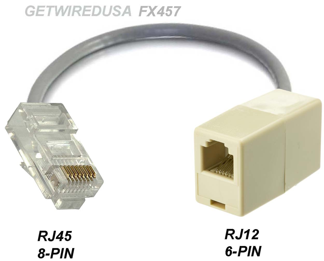 RJ12 RJ11 6P6C 6-PIN FEMALE to RJ45 CAT5 ETHERNET 8P8C 8PIN MALE NETWORK ADAPTER