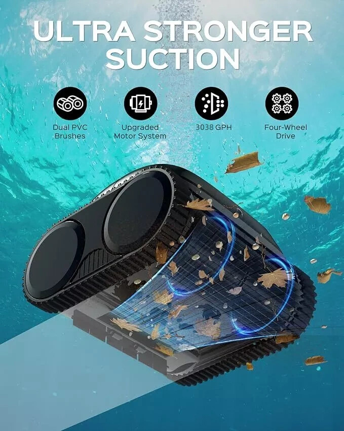 WYBOT C1 Cordless Pool Cleaner Wall Climbing Robotic Pool Vacuum In-Ground Pools