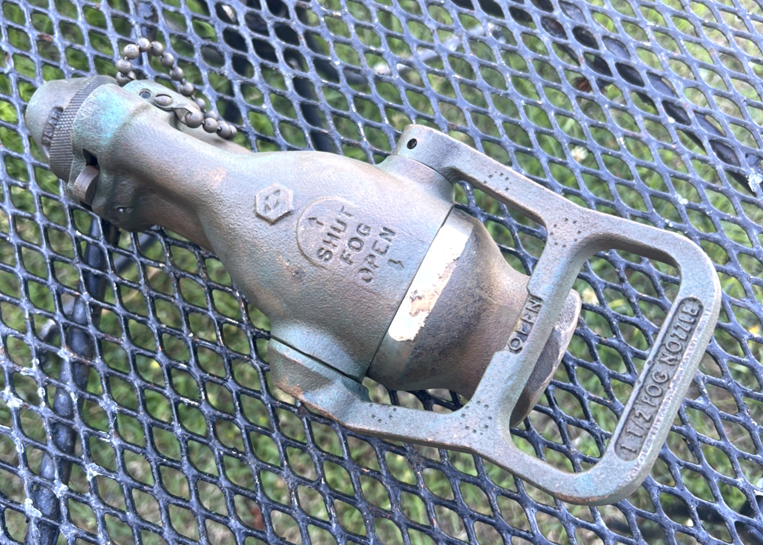 Akron Navy 1 1/2" Solid Brass Fog Nozzle Fire Hose Vintage Industrial Military