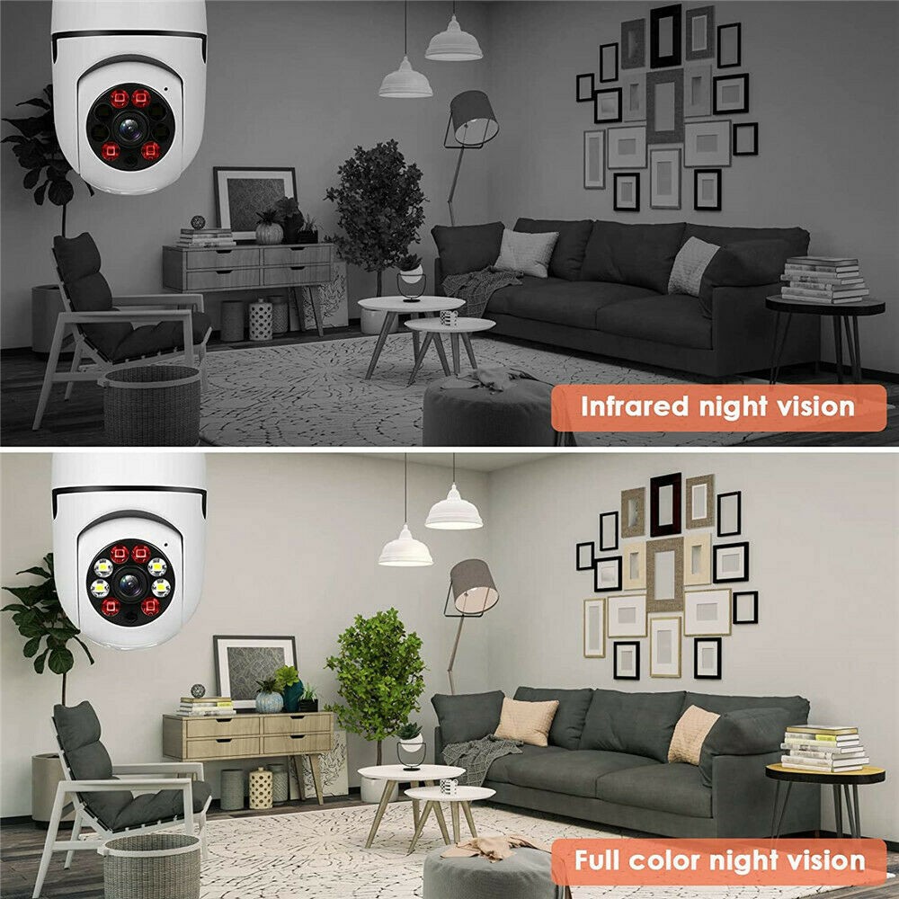 WiFi 360° Panoramic Lamp 1080P Wireless E27 Bulb Camera Smart Security Home Cam