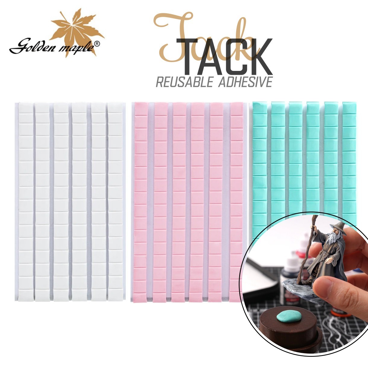 Golden Maple: Reusable Sticky Putty – 96pcs - Poster Tack - 50g