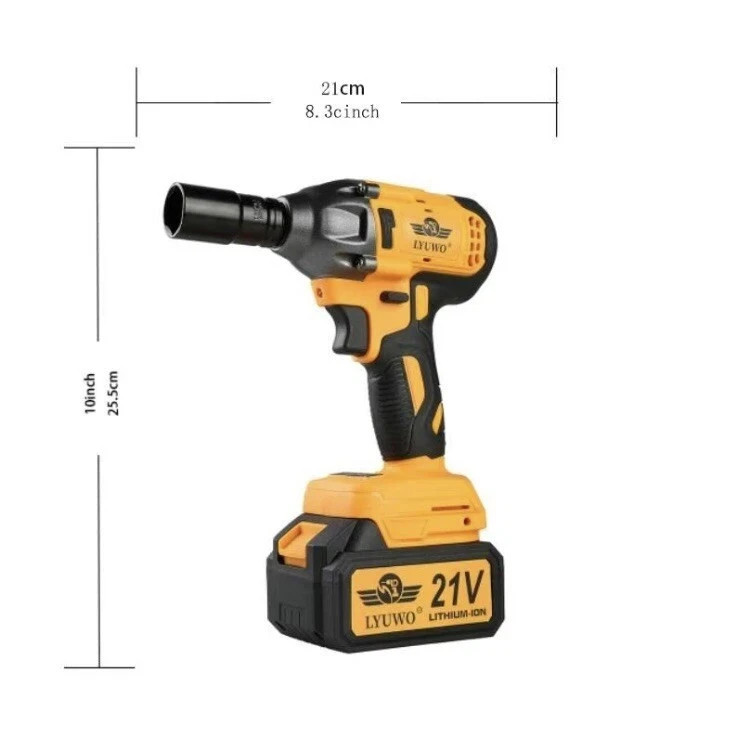 Lithium-ion Battery Cordless Power Impact Wrench Socket Driver Drill Kit - 21V