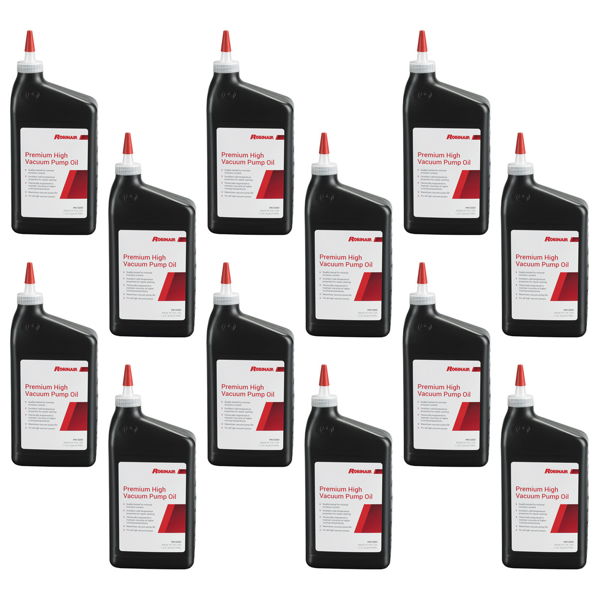 Robinair Premium High Vacuum Pump Oil, Quart Bottle (case of 12 bottles)