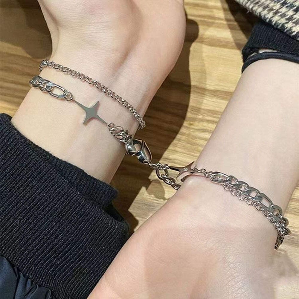 Fashion Jewelry Magnet Love Suction Bracelet Couple Valentines Day Gift