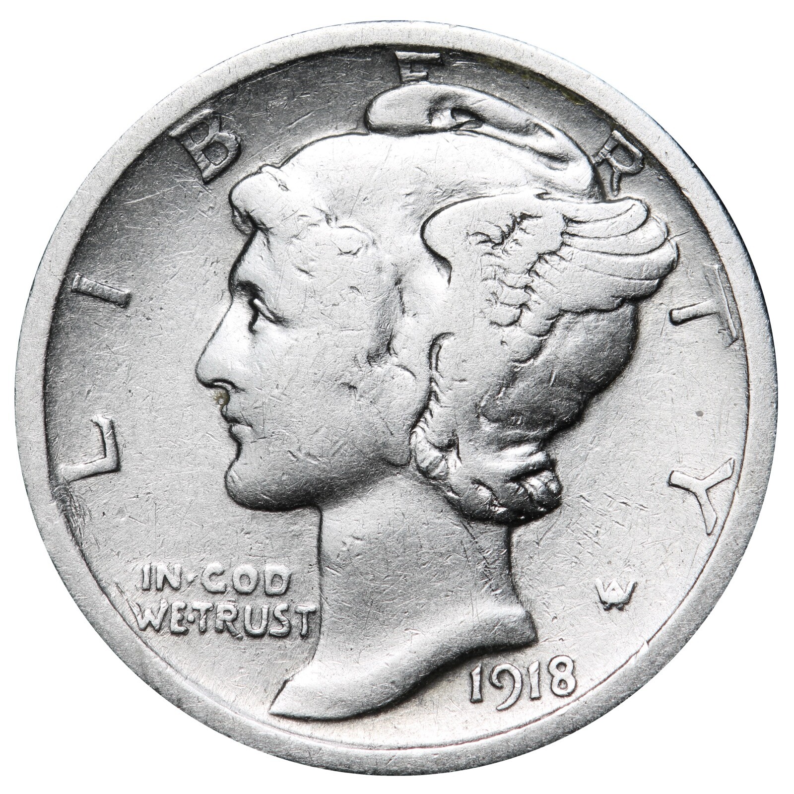 1918-S Mercury Dime Better Grade Nice Coin!