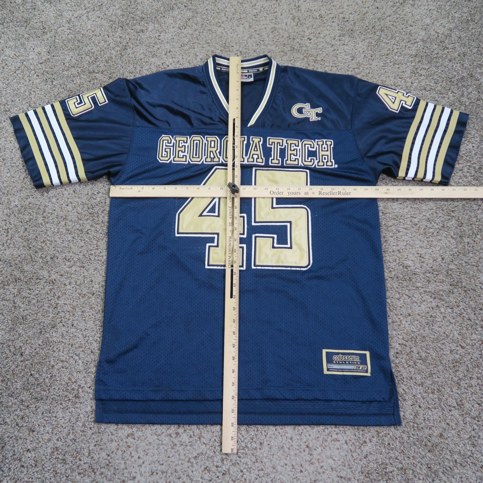 Vintage Georgia Tech Yellow Jackets Jersey Men Large NCAA Football Colosseum #45