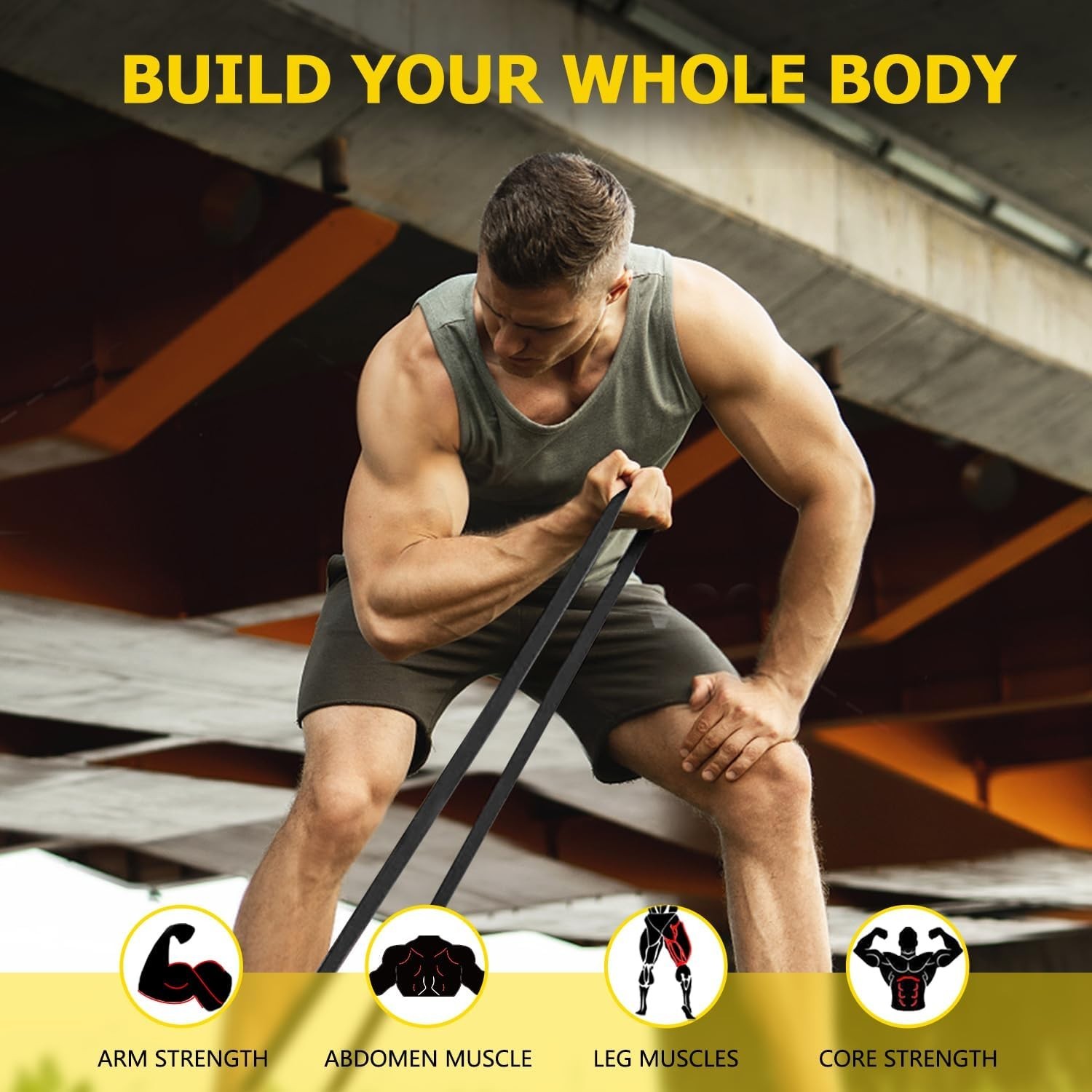 Eco-Friendly Pull-Up Assistance Bands for Versatile Muscle Training - Dark Blue