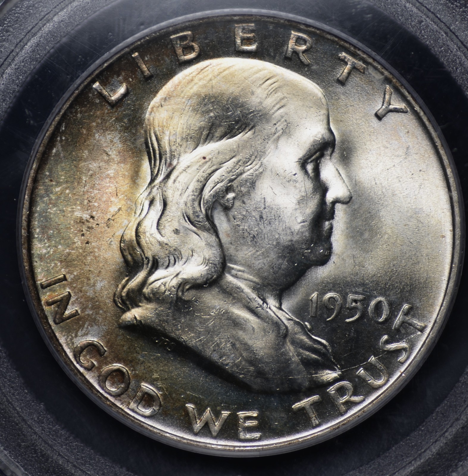 1950 D FRANKLIN HALF DOLLAR PCGS MS 64 FULL BELL LINES BRIGHT WHITE SILVER