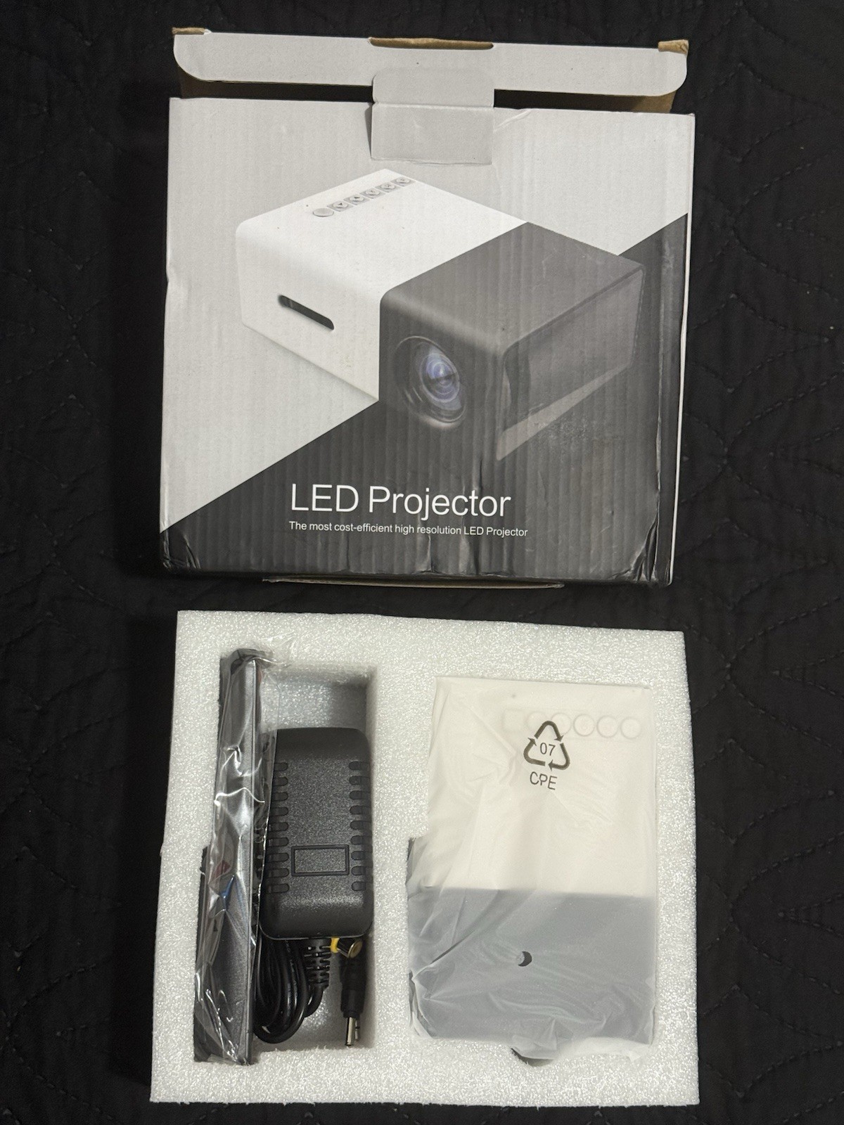 LED Multimedia Projector AUX-050394-White White/Black