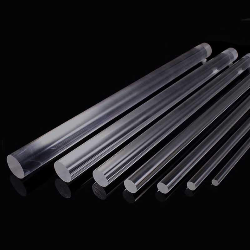11mm Dia Transparent Acrylic Solid Round Rods Bar 100mm-300mm Length