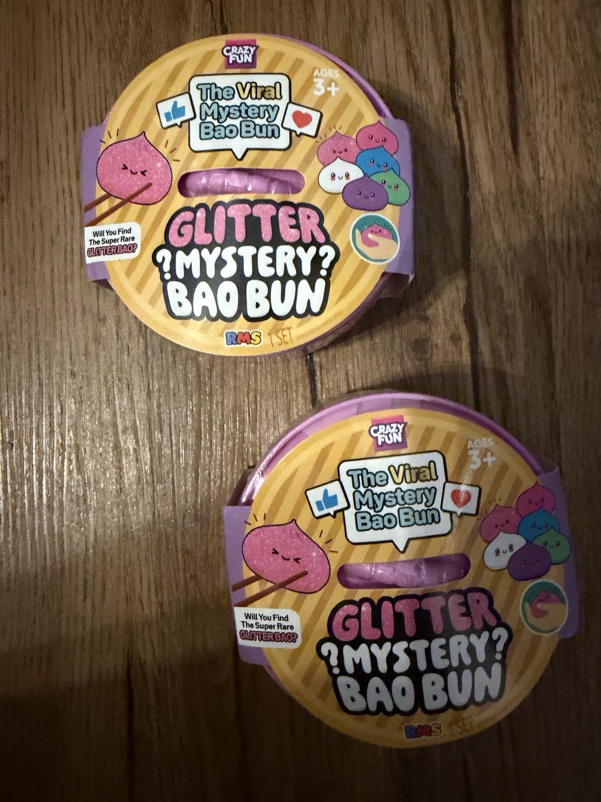 2 RMS Mystery Bao Bun RMS Squishy Dumpling Crazy Fun PINK Glitter Viral Tik Tok