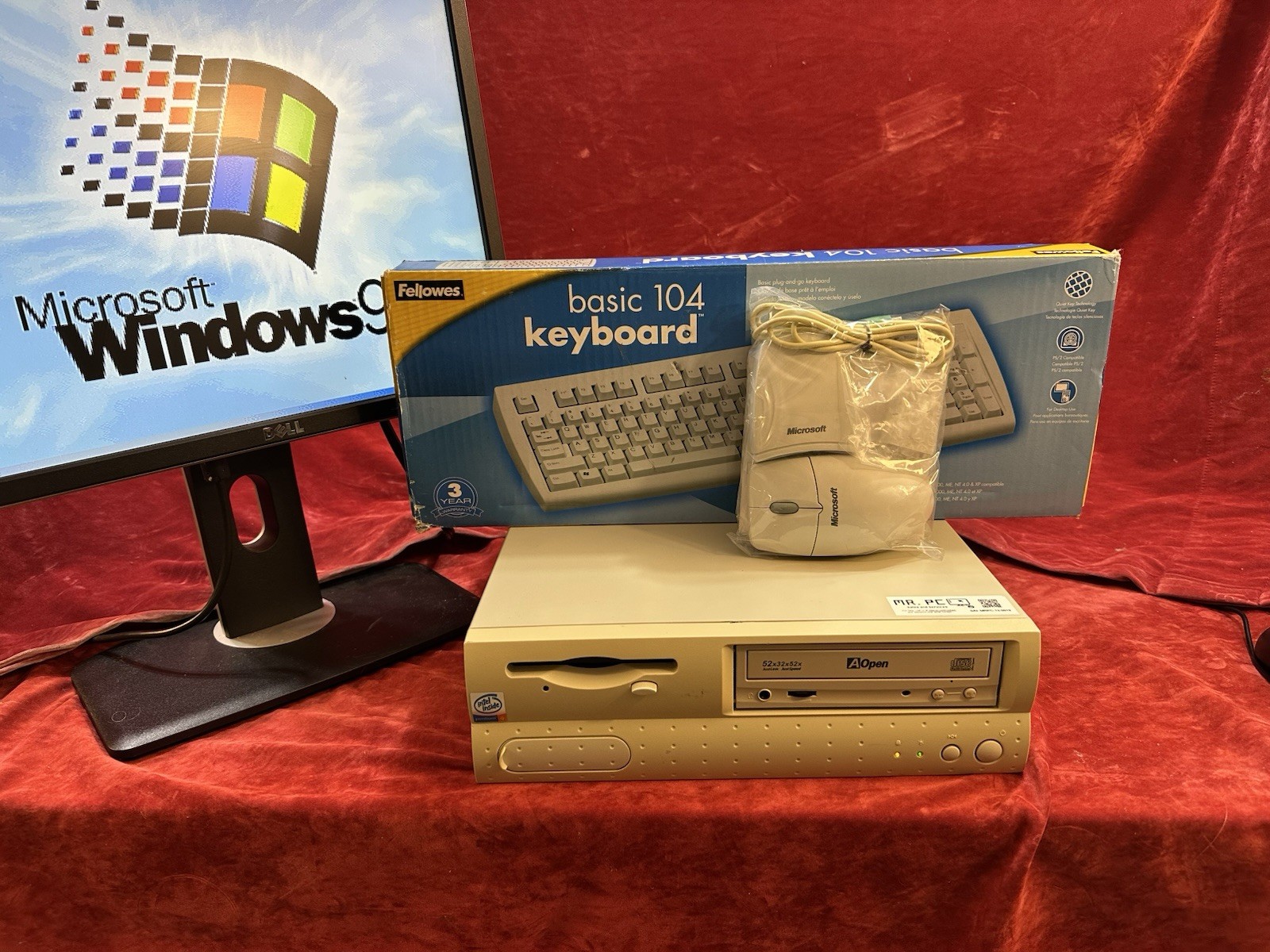 RARE AOPEN Mini Pentium 4 2.8 GHZ Windows 98 DOS  XP Restored Retro Pc Gaming
