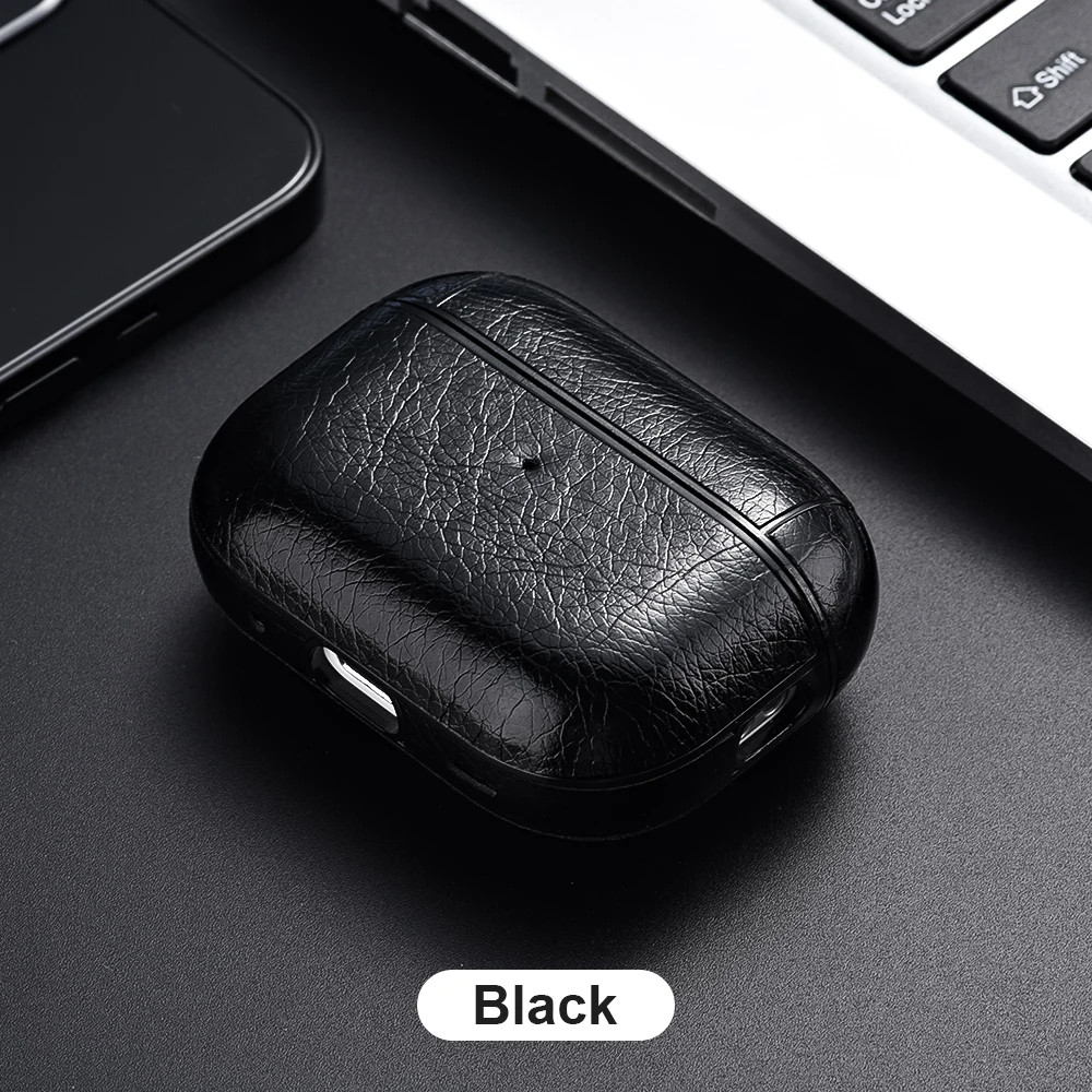 For Airpods Pro 2 Case Leather Business Wireless Headphone Cover for Apple Airpo