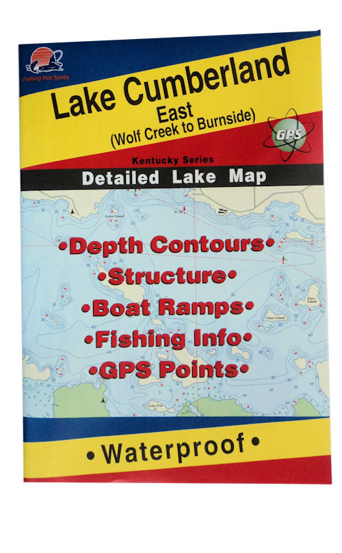 Lake Cumberland East (Wolf Creek to Burnside) Detailed Fishing Map #L443