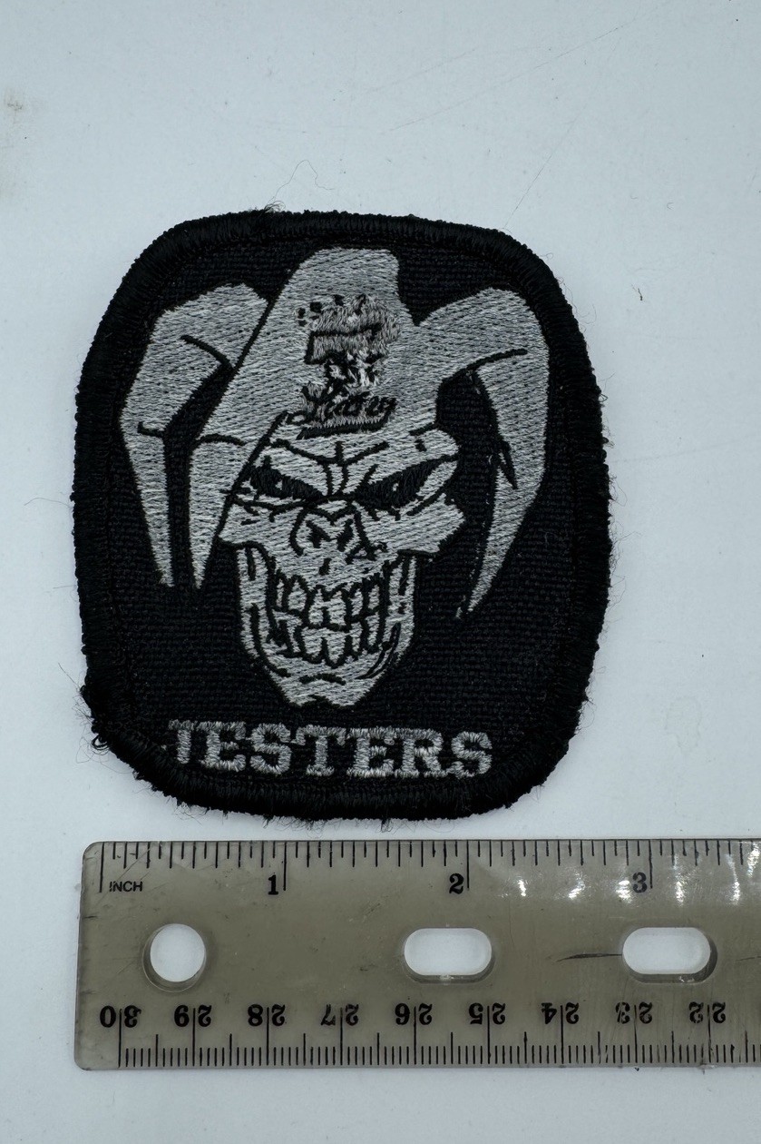 Jesters Black Patch Jester Skull MC Motorcycle Club Hook & Loop Military (?)