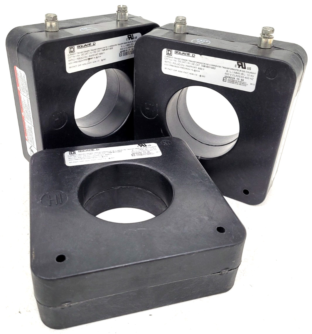 Lot of 3 - 74R-601-002 Square D 600:1 Amp 600 Volt Transformer - Next Day Option