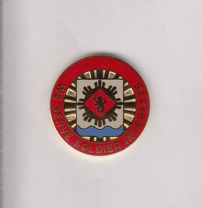 US Army 453rd Finance Battalion crest DUI badge cb clutchback V-21