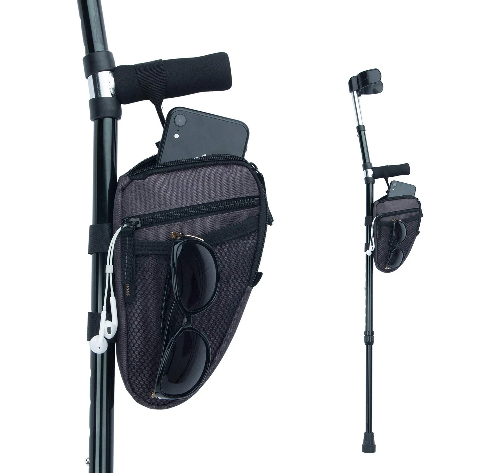 Forearm Crutch Bag Lightweight and Waterproof 1 Count (Pack of 1), Dark Grey