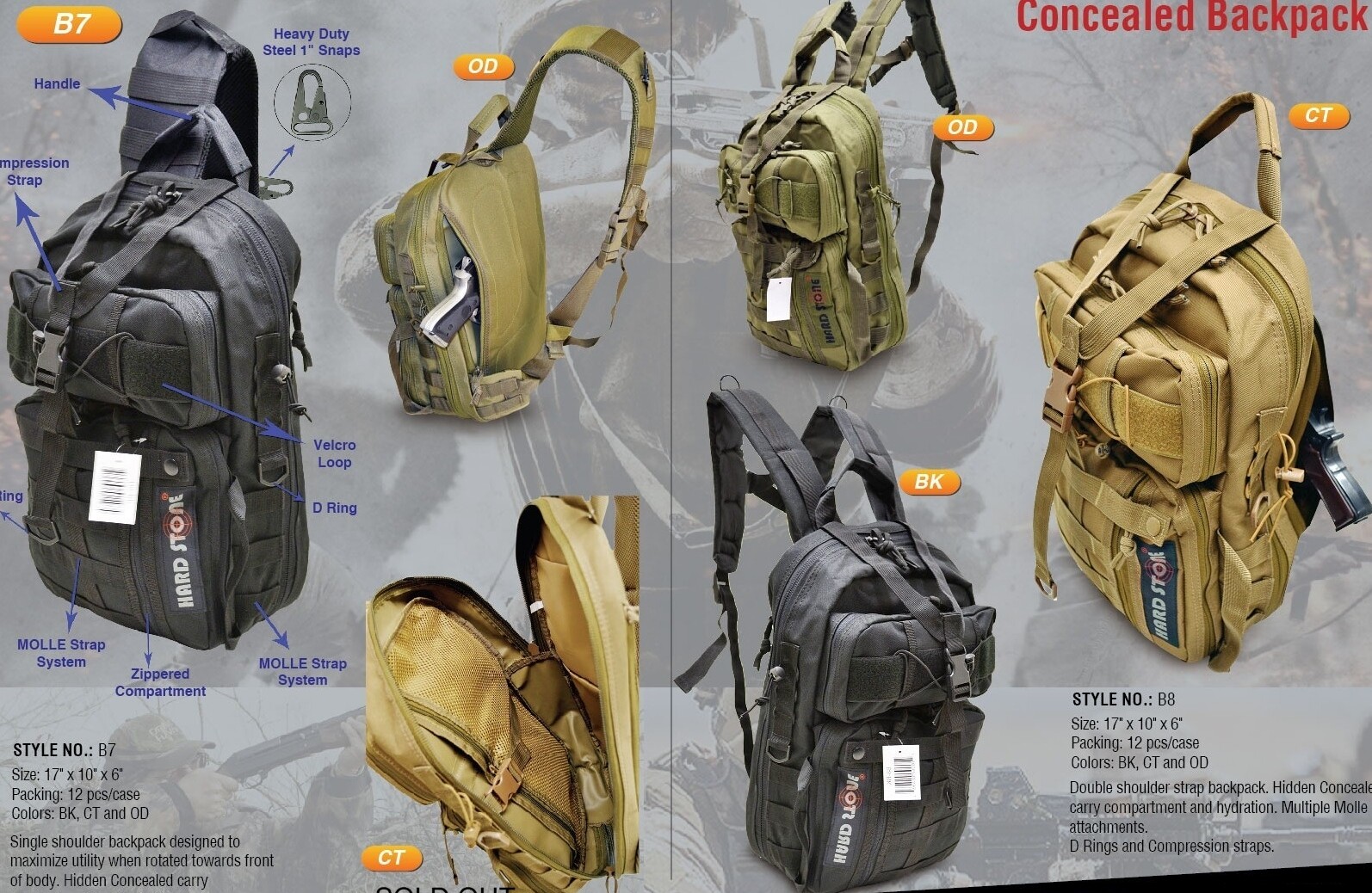 Explorer Hard Stone Double Straps Tactical Concealed Carry Backpack