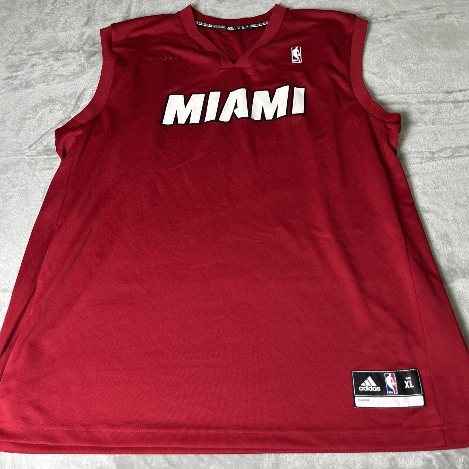 NBA Adidas Miami Heat Red Jersey V-Neck Adults Tank Top Basketball Mens Size XL
