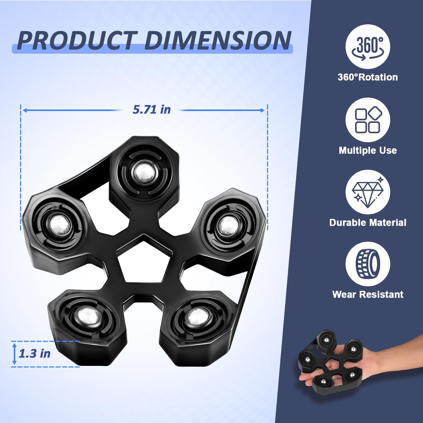 wayofcha Bowling Ball Cup, Rotating Spinner for Cleaning, Black