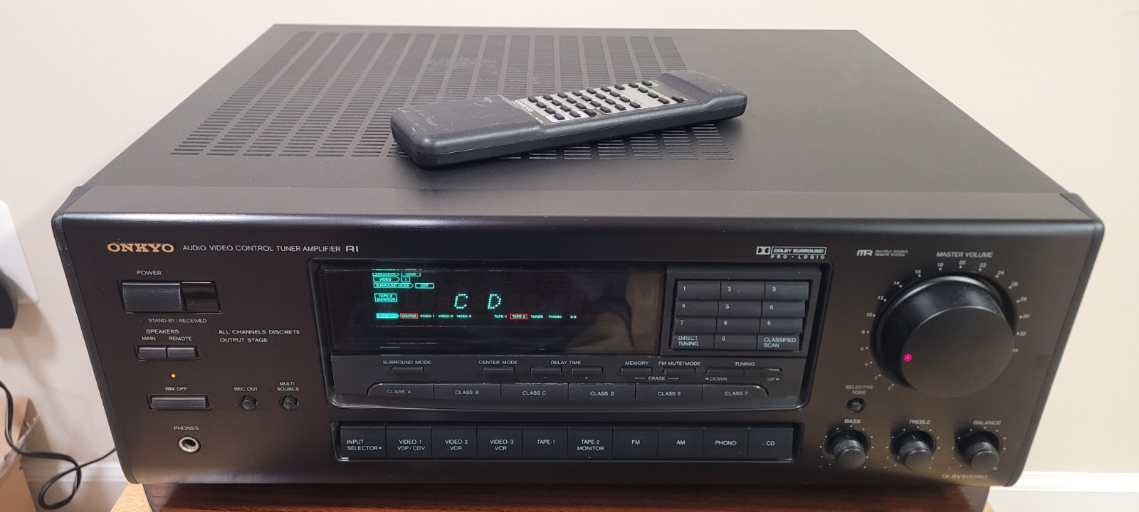 Onkyo TX-SV515PRO Receiver W/ Remote Bundle & Manual. Tested, Works. Excellent!