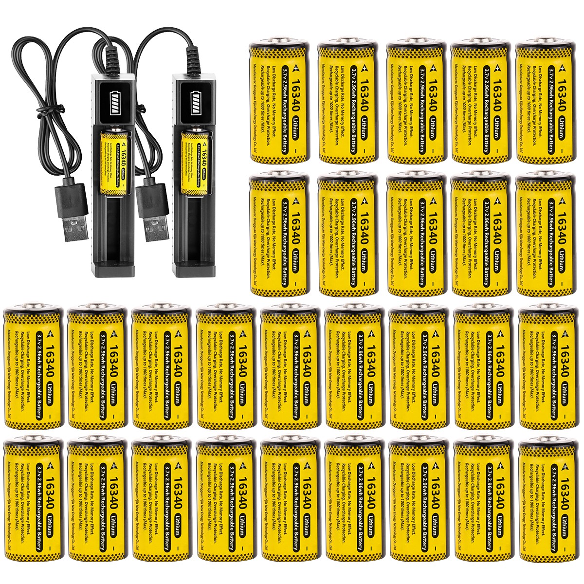 Lot 1-30x Rechargeable RCR123A 16340 Batteries 3.7V Battery for Camera/Laser Pen