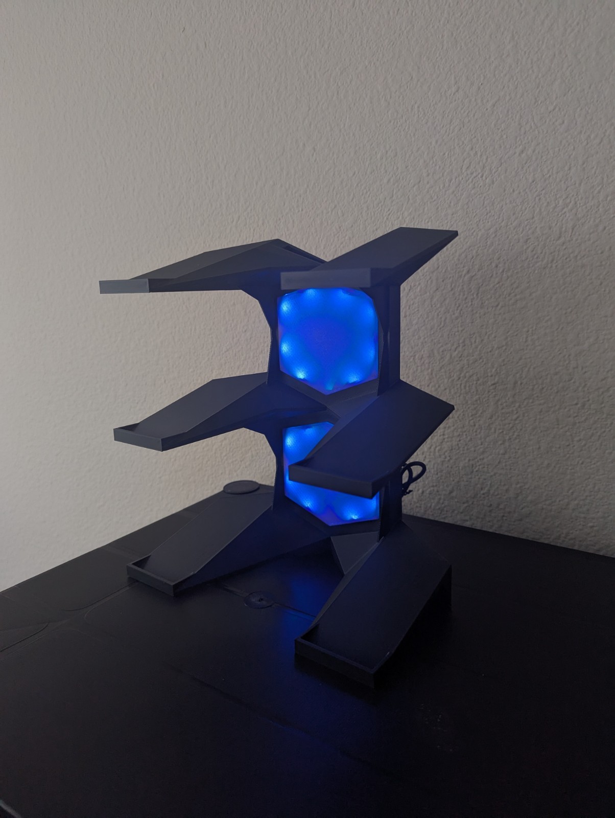 RGB LED Car Display Stands Set 1:24 & 1:18 with Remote Control – Black