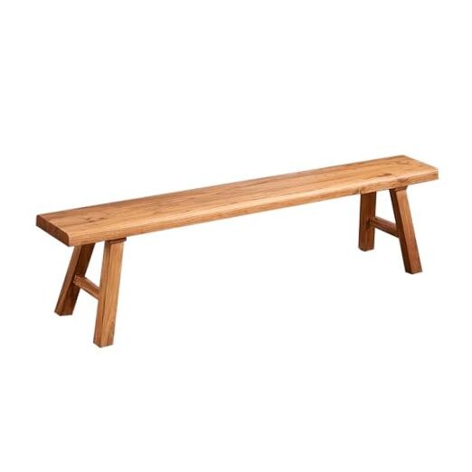 70.8in Wood Bench Indoor – Rustic Farmhouse Entryway Bench, Skinny Bench 70.9in