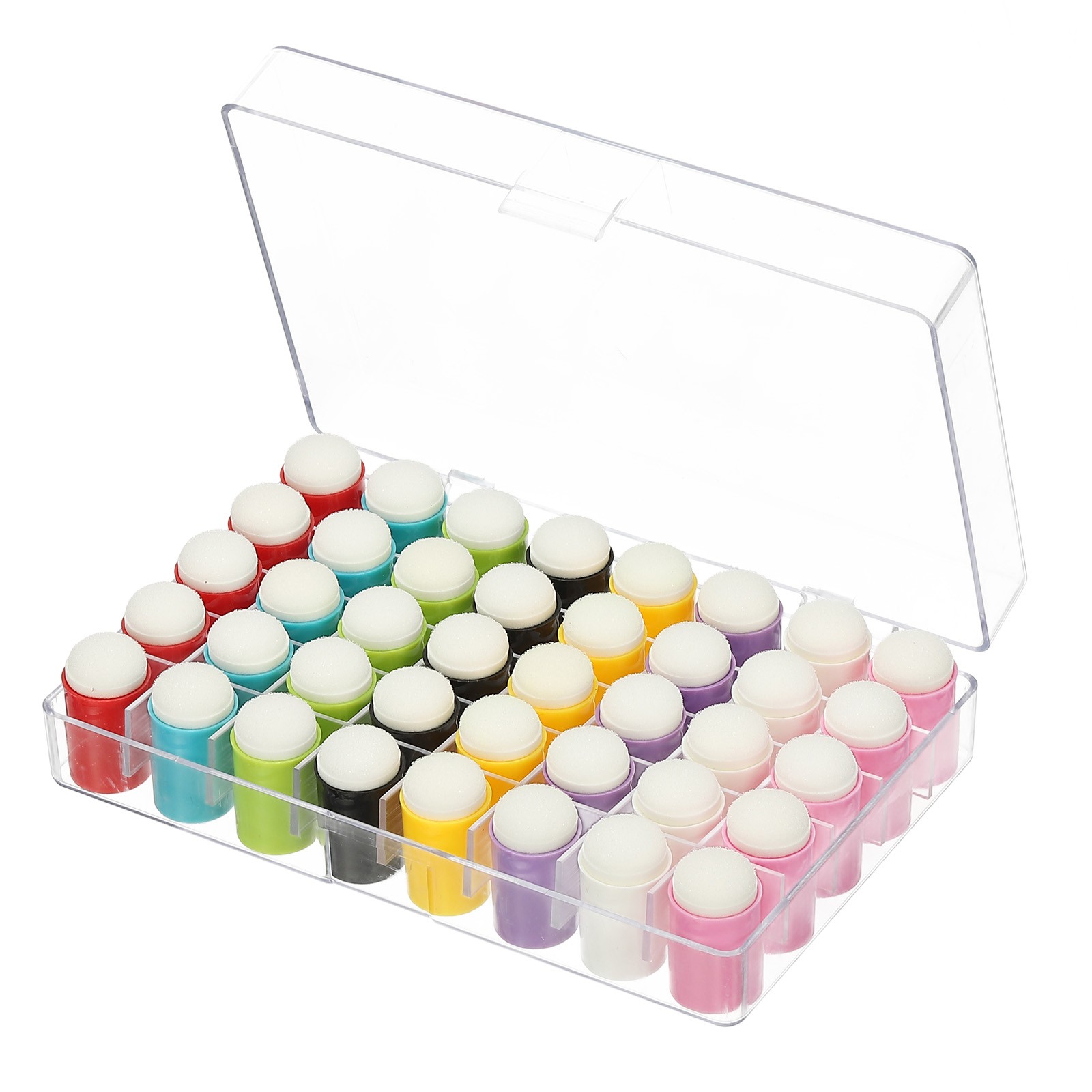 Finger Sponge Daubers, 40Pcs Finger Painting Sponge Set Drawing Sponge, 8 Colors