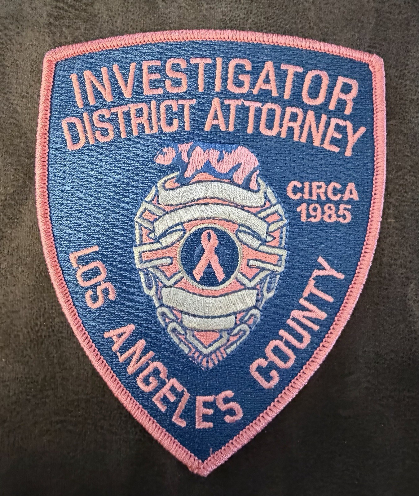 California Pink (Cancer Awareness) Patch. Los Angeles County District Attorney