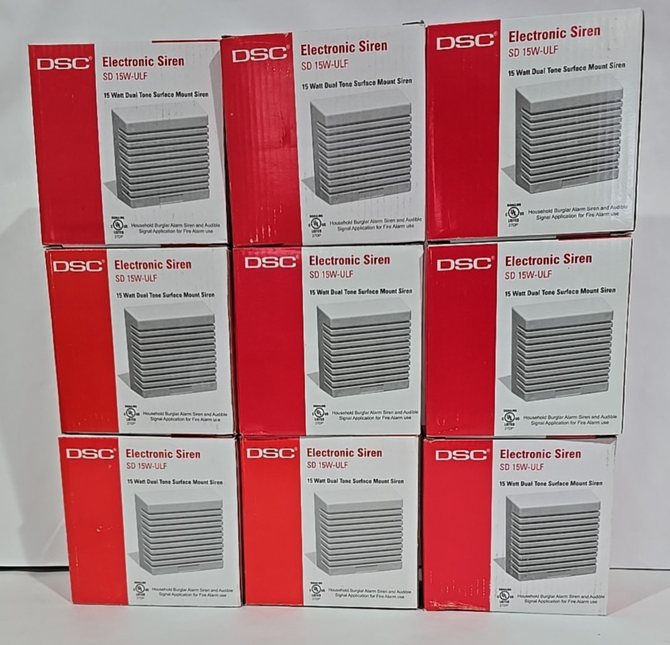 DSC Electronic Siren SD 15W-ULF Indoor New Alarm System Siren Wired Dual Tone