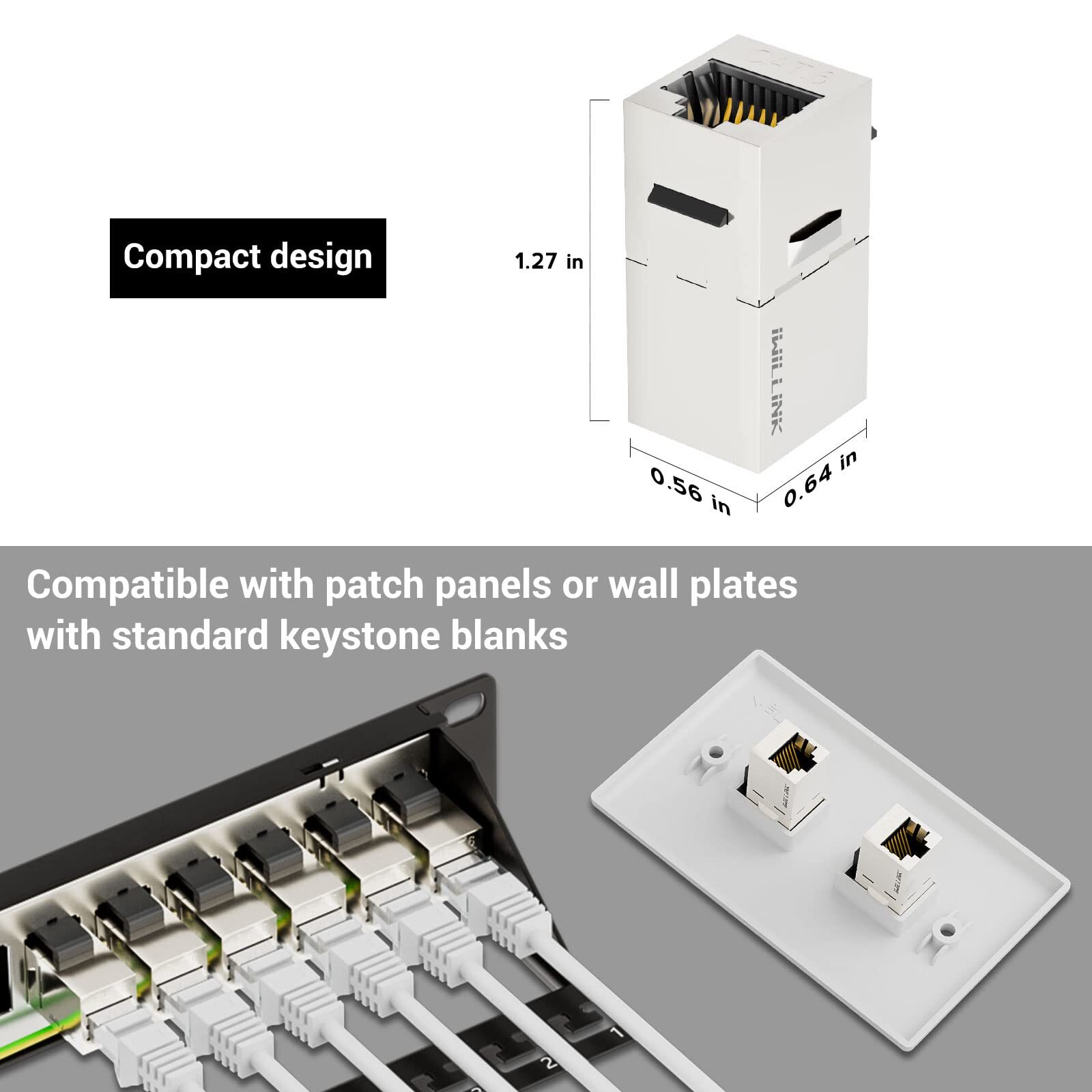 Cat6 Coupler RJ45 Cat6 Shielded Coupler 25-Pack Ethernet Coupler Female to Fe...