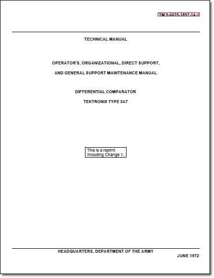 Tektronix 3A7 Manual: Comb Bound with 11"X17" foldouts!