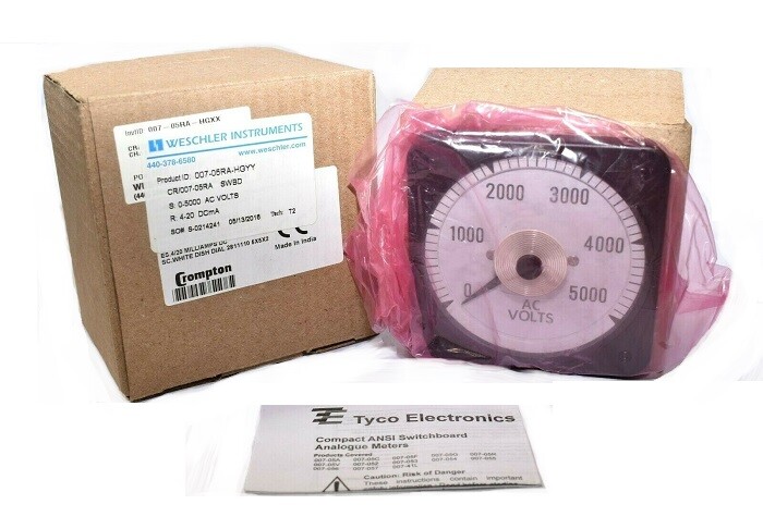 Crompton 007-05RA-HGYY Switchboard Panel Meter Voltmeter Scale 0-5000 VAC New