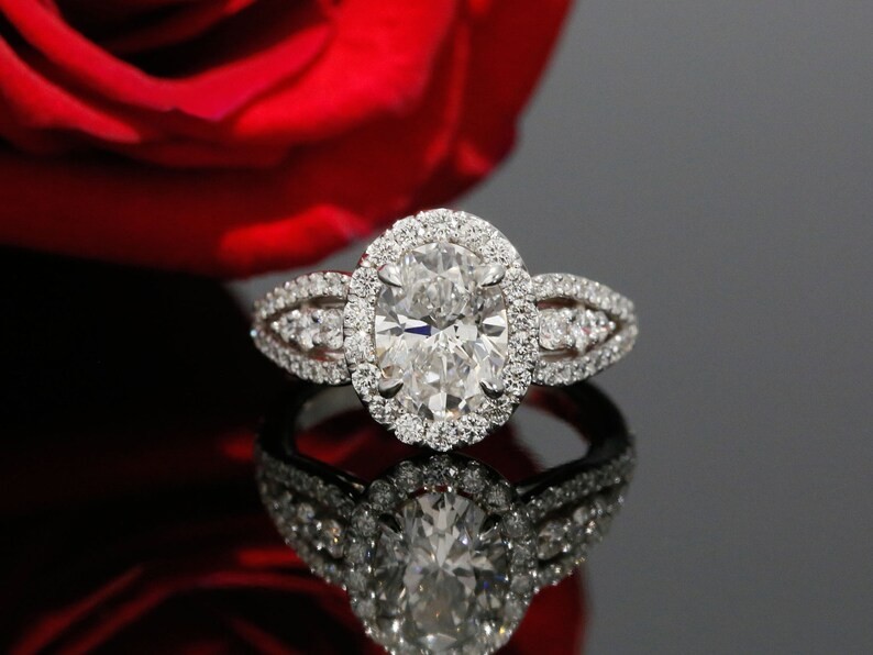 Lab-Created 3.10 Ct Oval Cut White Diamond Wedding Ring 925 Sterling Silver