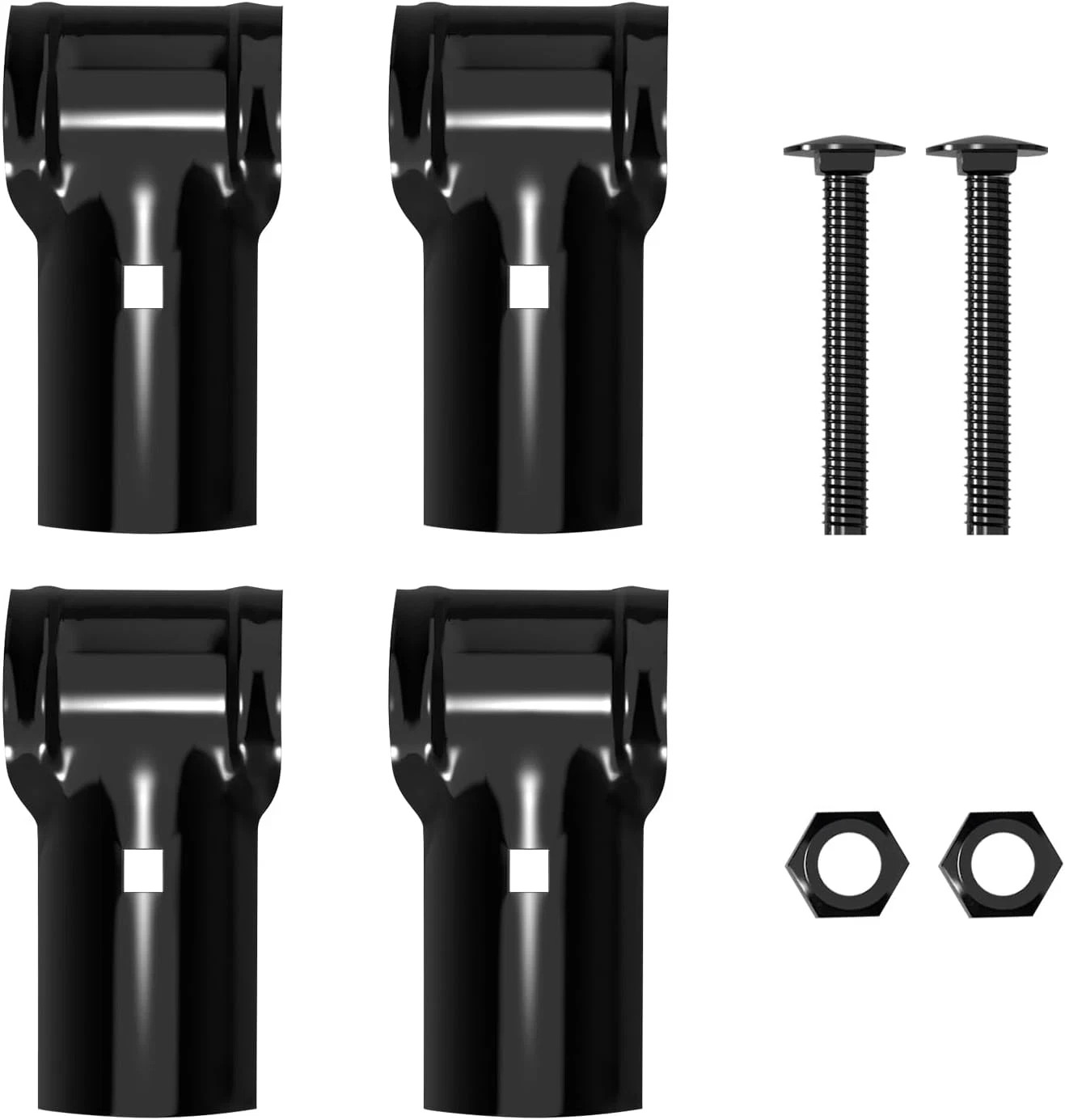 1-3/8" End Rail Clamps, Black Chain Link Fence Fittings, 1-3/8 Inch Panel Pipe