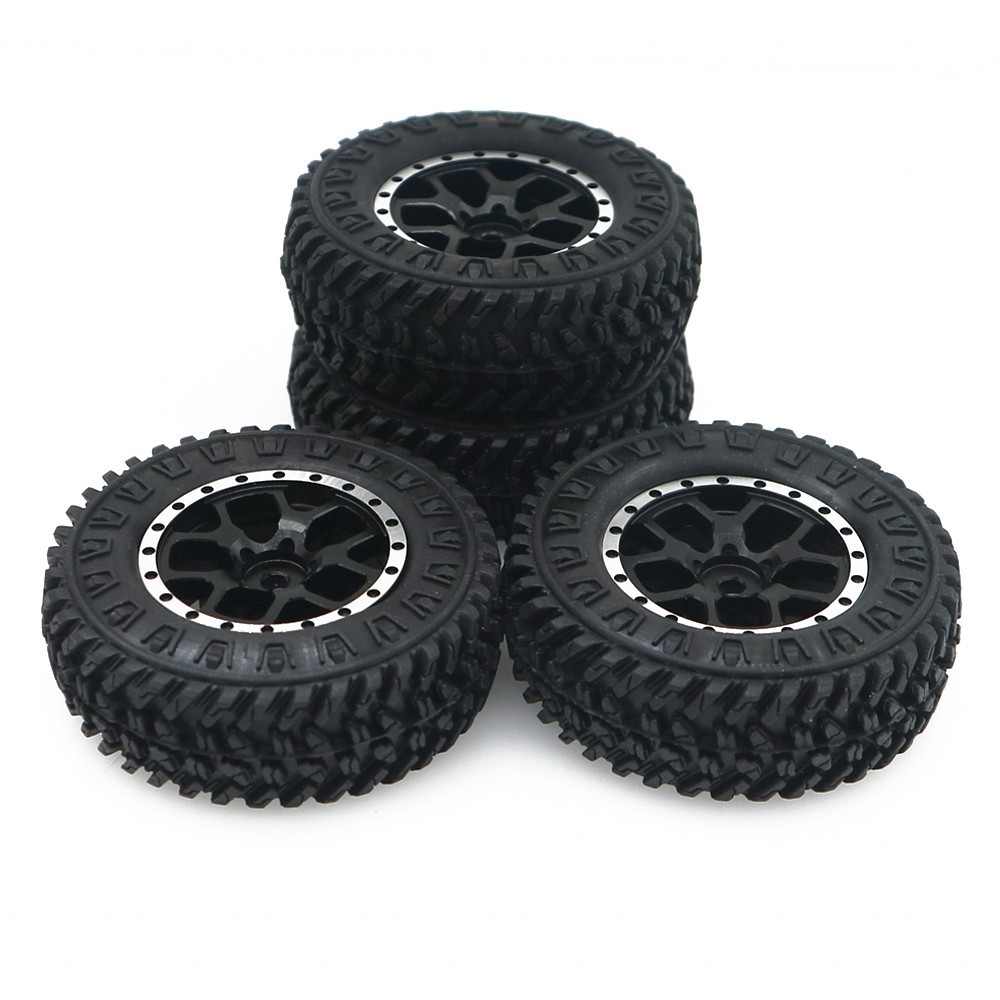 RCAWD 1.3'' Beadlock Weighted Wheel Rims Tires for 1/24 1/18 FMS SCX24 FCX24