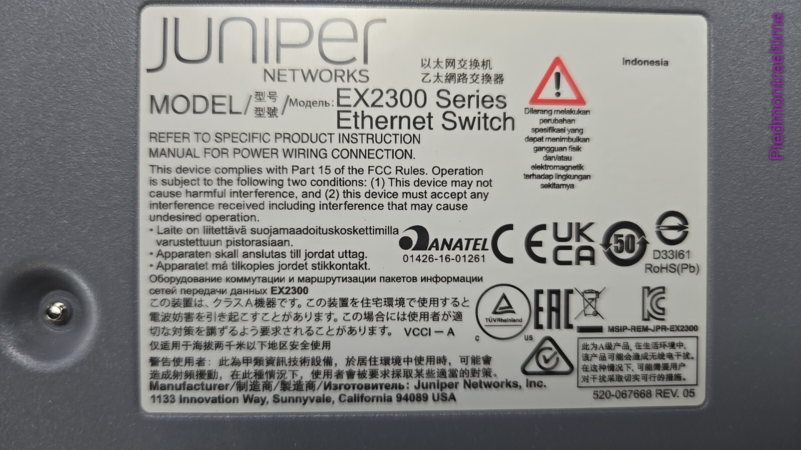 Juniper Networks EX2300 (EX2300-48P) 48 Ports Ethernet Switch